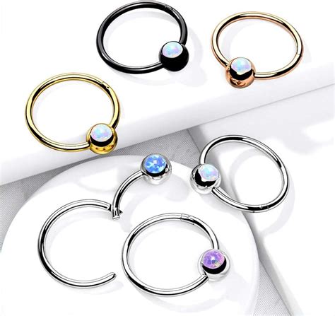Buy Pierced Owl - 16GA Stainless Steel Synthetic Opal Ball Cartilage ...