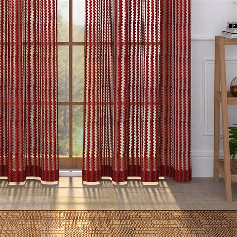 Buy Maroon 2 Pcs Window 5 ft Sheer Net Curtain - Aura Online - Story ...