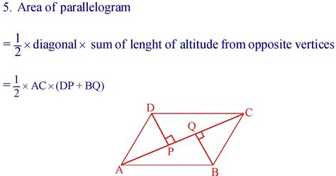 Parallelogram Formula In English » Formula In Maths