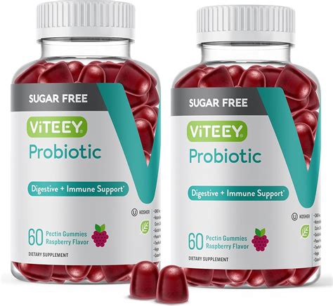 Amazon.com: Viteey Probiotic Gummies for Women, Men & Teens, 2 Billion CFUs - Sugar Free ...