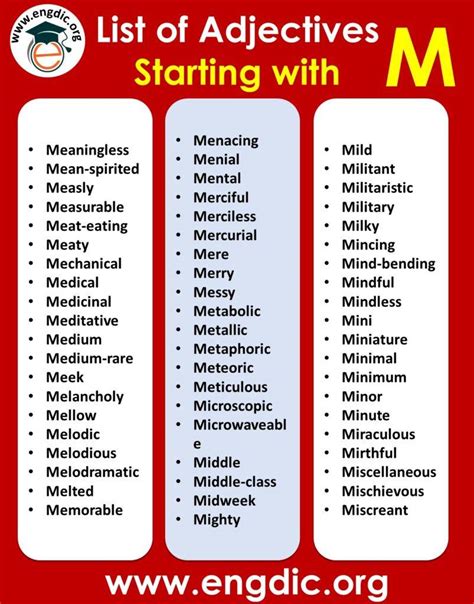 Positive Adjectives Starting with M Pdf | List of Adjectives that Start ...