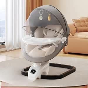 Cisily 2-in-1 Baby Rocking Chair, Automatic Swing Cradle with 80 ...