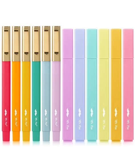 Mr Pen Aesthetic Highlighters And Pens 12 Pack Assorted Color ...