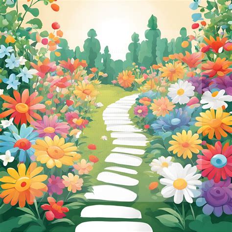 10 Flower Garden Clip Art, Printable Clipart, Jpg, Digital Download ...