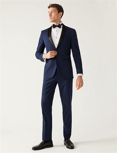 Buy Navy Slim Fit Tuxedo Jacket at Marks & Spencer