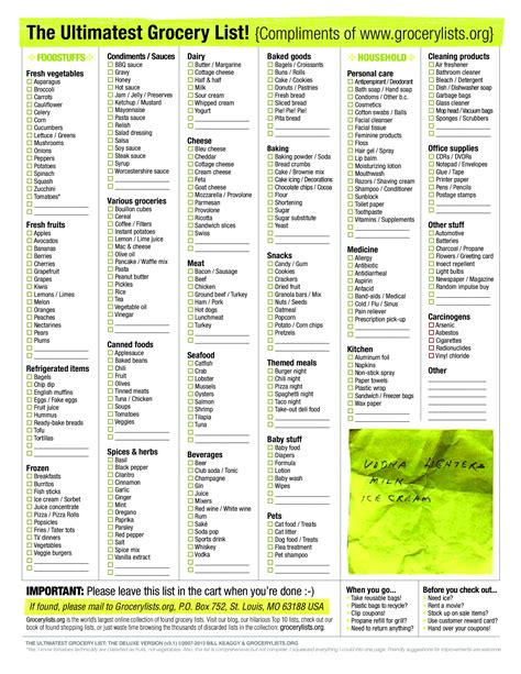 Grocery list | Templates at allbusinesstemplates.com