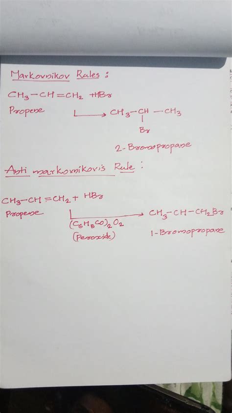 Define anti markovnikov rule and markovnikov with example - Brainly.in