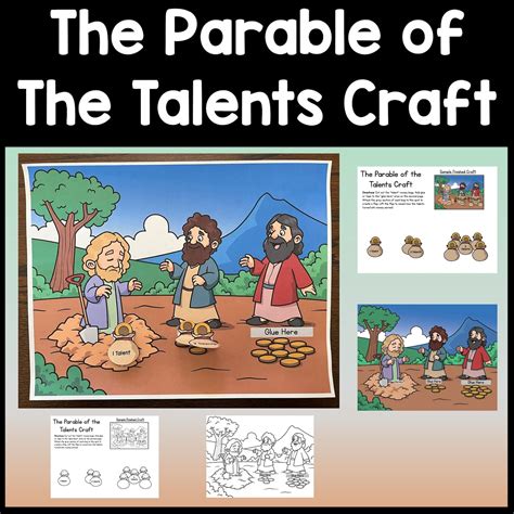 The Parable of the Talents Craft {color and B/W} Sunday School Lesson | Christian Kid Craft ...
