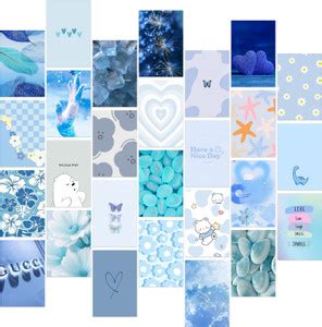 Blue Aesthetic Wall Collage Kit - 27 Vintage Pictures for Teens Bedroom ...