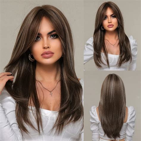 Amazon.com : EMMOR Hand-Tied Lace Front Wig, 100% Human Hair Wigs for ...