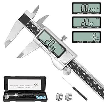Digital Caliper Measuring Tool, 6 Inch Caliper Tool with Large LCD ...