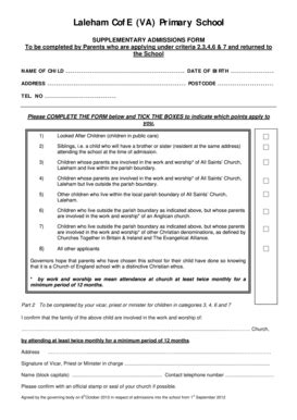 Fillable Online Laleham CofE (VA) Primary School Fax Email Print ...
