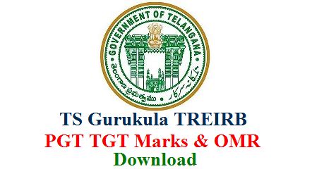 TS Gurukula PGT TGT Marks List OMR Sheet Download @treirb.org - Jobs ...