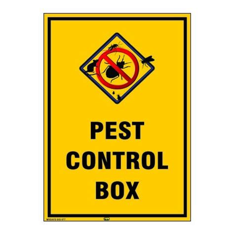 Mr. Safe - Pest Control Box Sign Eco Vinyl Sticker A5 (5.8 inch X 8.2 ...