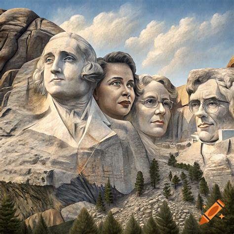 Mount Rushmore featuring Rosa Parks, Rosalind Franklin, and Katherine ...
