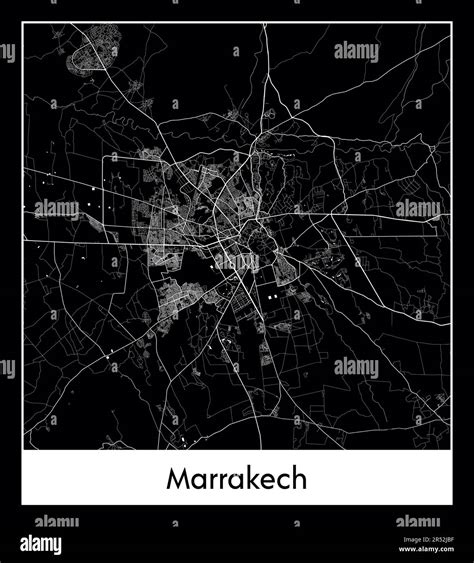 Minimal city map of Marrakech (Morocco Africa Stock Vector Image & Art ...