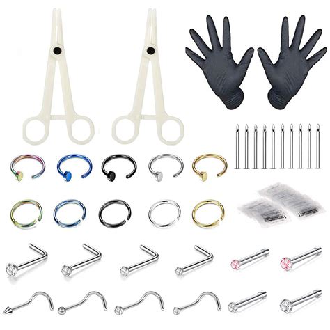 Amazon.com: Jconly 46Pcs Ear Nose Lip Piercing Kit - 20G 18G ...