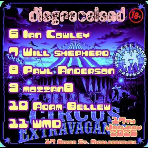 Jilted circus extravaganza , Disgraceland Baker St, Middlesbrough, 18 ...