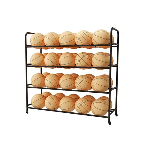 Buy Basketball Racks for Balls with Wheels,Iron Basketball Display ...