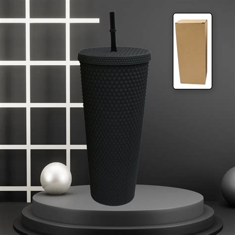 Buy Reusable Matte Studded Tumbler with Straw | DeoDap