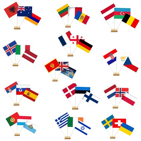 Eurovision Country Paper Table Flag Pack | Party Packs