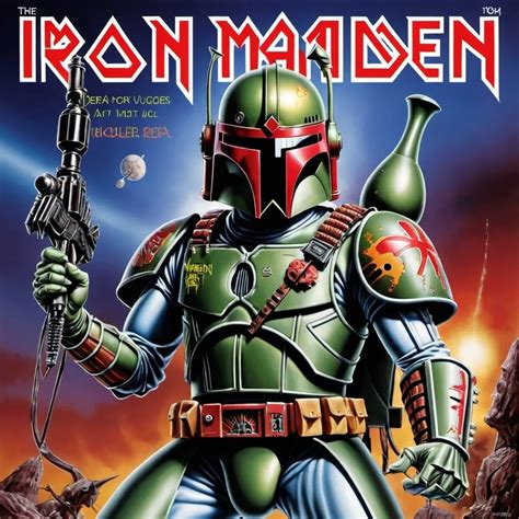Iron Maiden album cover by Derek Riggs, Boba Fett as...