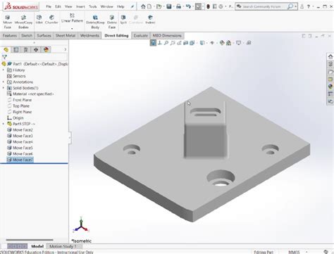 SolidWorks Move Face Command 的图像结果