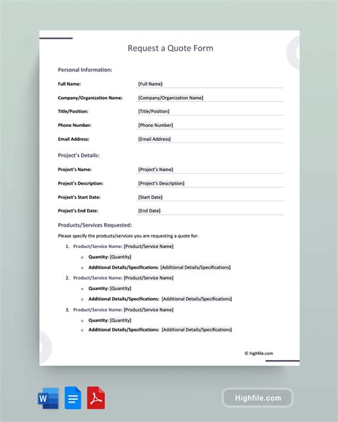 Image result for Quote Request Form Template Fillable