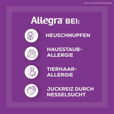 Allegra Allergy Tablets 20 STK - Fast Acting Bilastine Antihistamine for 24-Hour Relief from Hay ...
