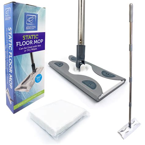 Buy Static Floor Wipes Mop, Flat Mop with Disposable Floor Wipes for ...