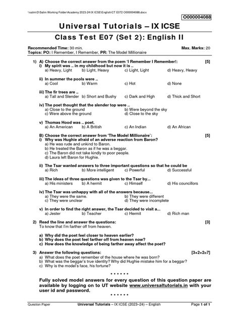 Image result for Class Test Paper