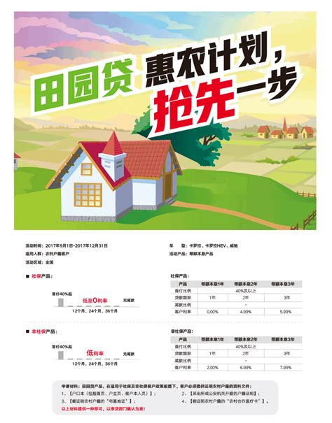 田园贷，惠农计划，抢先一步（09.01-12.31） | 丰田金融