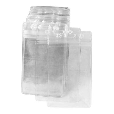 Buy 50 Pcs Clear PVC Plastic Vertical Name Tag Badge ID Card Holders ...