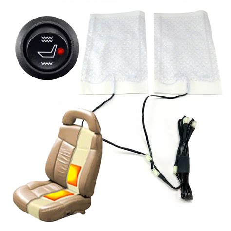Universal XT Universal Car Heated Seat Kit with High/Low Switch; Carbon Fiber Elements ...