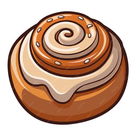 Cinnamon roll clipart cartoon style vector illustration | Premium AI ...