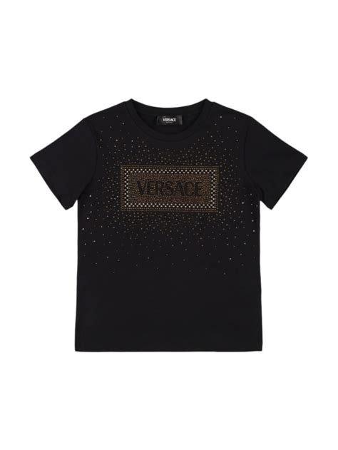 Embellished cotton jersey t-shirt - Versace - Girls | Luisaviaroma
