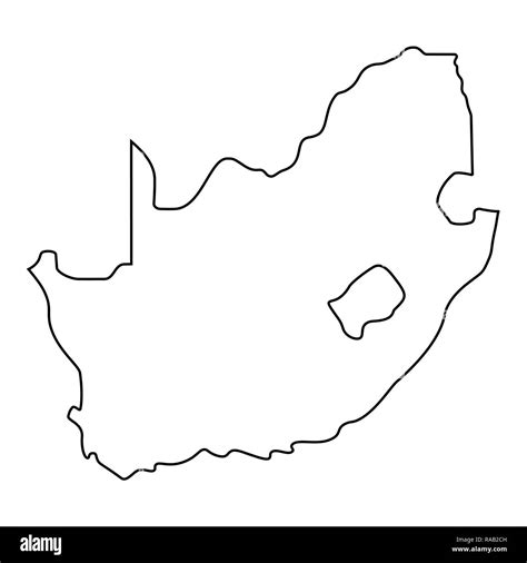 map of South Africa - outline. Silhouette of South Africa map illustration Stock Photo - Alamy