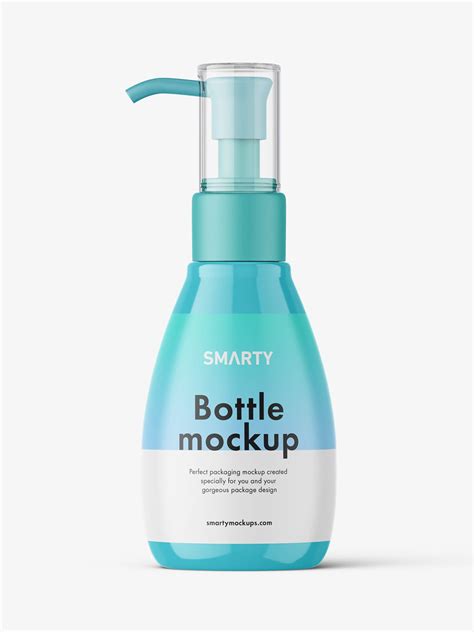 Glossy pump bottle mockup - Mockups Design