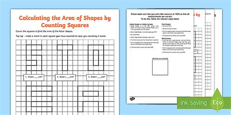 Calculate Area by Counting Squares Worksheet / Worksheet Worksheet ...