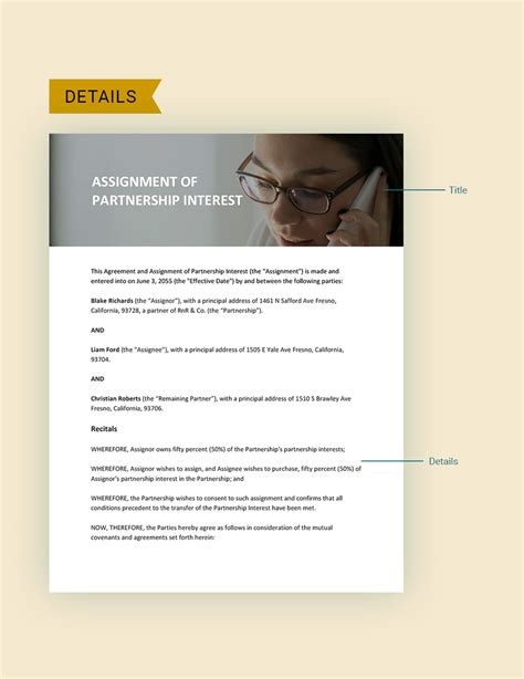 General Partnership Assignment Template 的图像结果