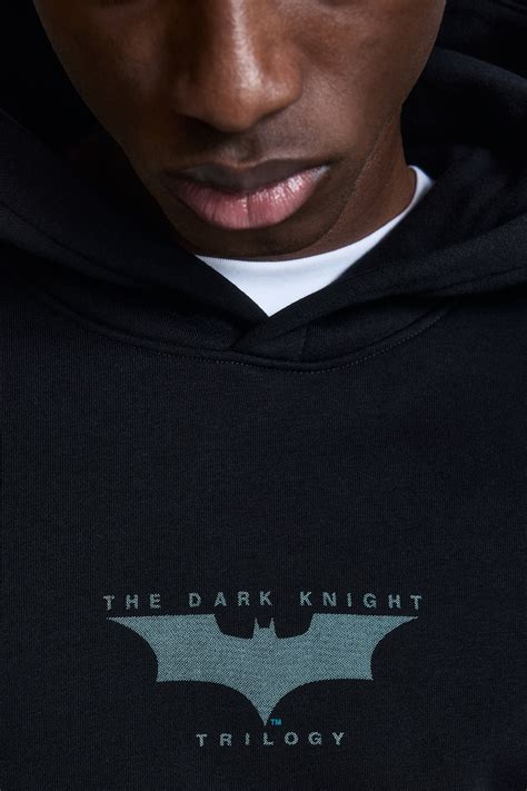 Loose Fit Hoodie - Black/Batman - Men | H&M IN