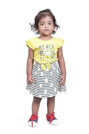 Buy Junior Step Girls Knee Length Dress Multicolour at Amazon.in