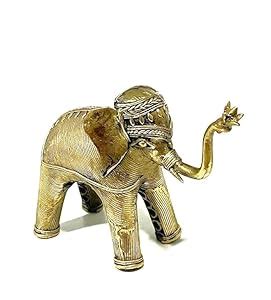 Buy CHERRY'S Creations Handmade Tribeskart Dokra Solid Brass Elephant ...
