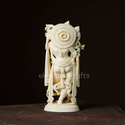 12" Lord Krishna Statue Playing Flute Culture Marble – Ekaa Handicrafts