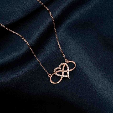 Rose Gold Heart Infinity Necklace – Zalkari