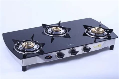Glass Top Stove - Three Burner Black Glass Curve Top Stove Trader ...