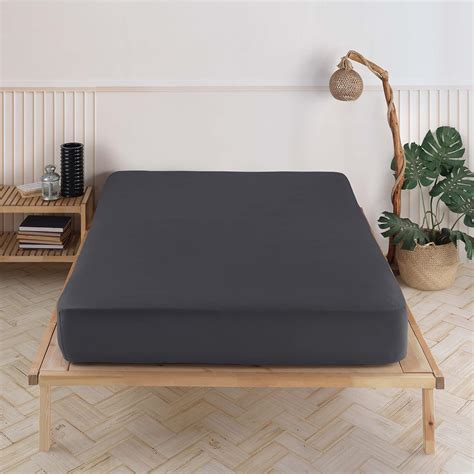 Vency Premium Jersey Fitted Sheet 160 x 200 cm, Anthracite - Fitted ...