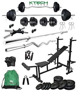 Buy KTECH PVC-80KG Combo 35-SL Home Gym Set with 8 in 1 Multipurpose ...