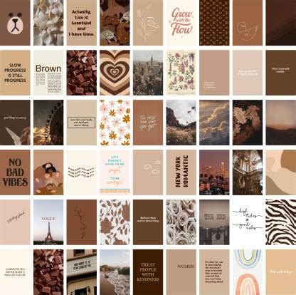 Brown Pack of 54 Aesthetic Wall Collage Kit Paper Print - Decorative ...