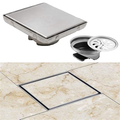 DEEGAA MART Tile Insert Floor Drain 6 inch, Marble/Stone Insert with ...